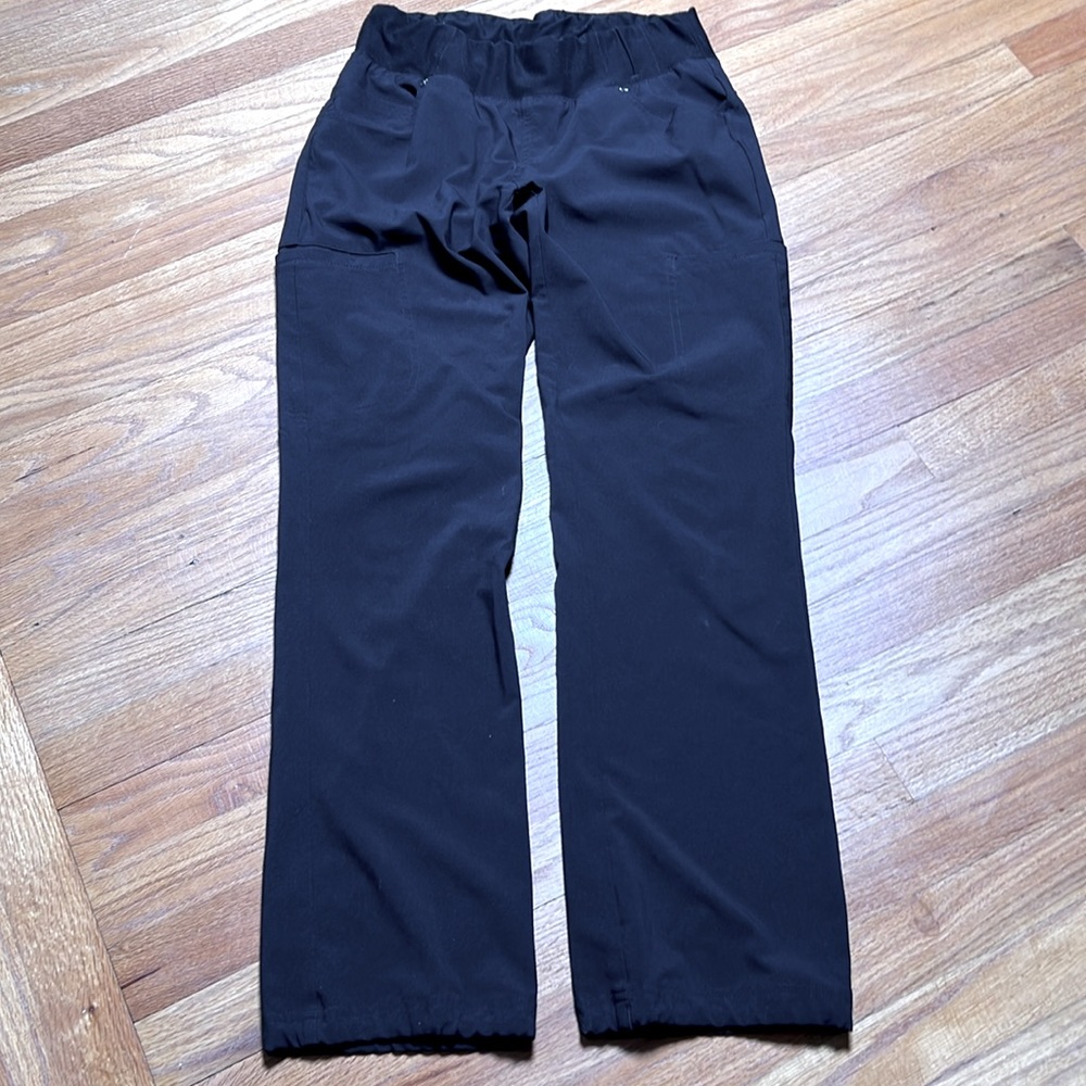 Cherokee iFlex black Midrise Pull On Knit Waist Scrub Pants women’s S